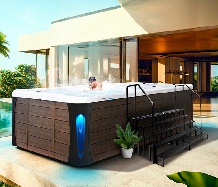 Calspas hot tub being used in a family setting - Spooner
