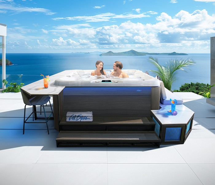 Calspas hot tub being used in a family setting - Spooner